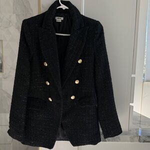 Jason Wu Textured Black Blazer with Gold Buttons xs